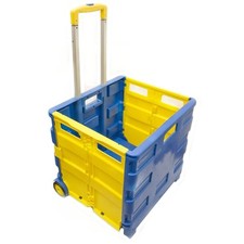 Folding Shopping Trolley Cart Foldable Rolling Car Boot Storage Box 40Kg Max