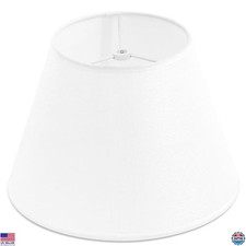 Sleek White Fabric Lamp Shade - 6" Top x 10" Bottom x 7" High - Modern Design
