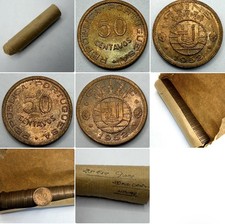 50 X Coins One Roll 1952 Guinea-Bissau - Portuguese Guinea 50 Centavos