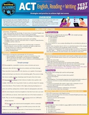 Act English, Reading and Writing Test Prep : a QuickStu -  NEW Tiffany Perkinz 2