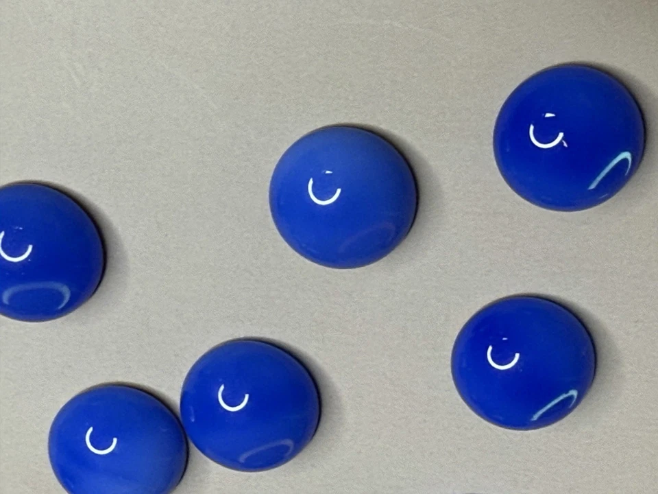 Cabujones vintage de lámina de oro de ópalo azul checo de 18 mm Foto 2 de 4