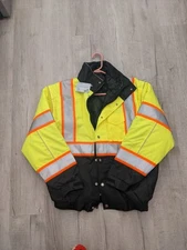 Hi-Vis Insulated Safety Bomber Reflective Jacket ROAD WORK HIGH VISIBILITY  Med