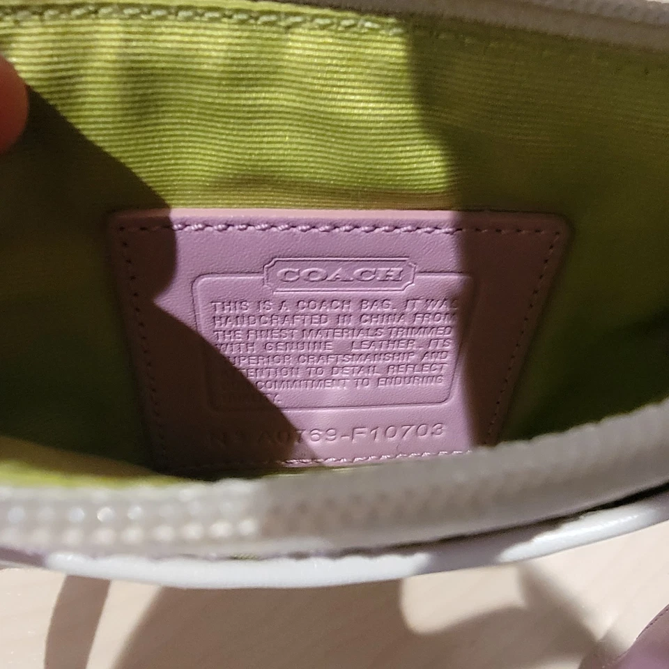 Coach Y2K Small Crossbody Bag Multicolor Stripe Purse w/ Cream Leather Trim - Image 4 of 4