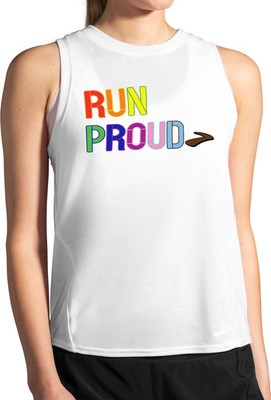 Brooks Distance Graphic Womens Running Vest White Run Lightweight Tank Top