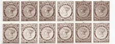 Gerald King WONDERLAND 5/- + 10/- strip of 12 in style of COGH QV stamp duties
