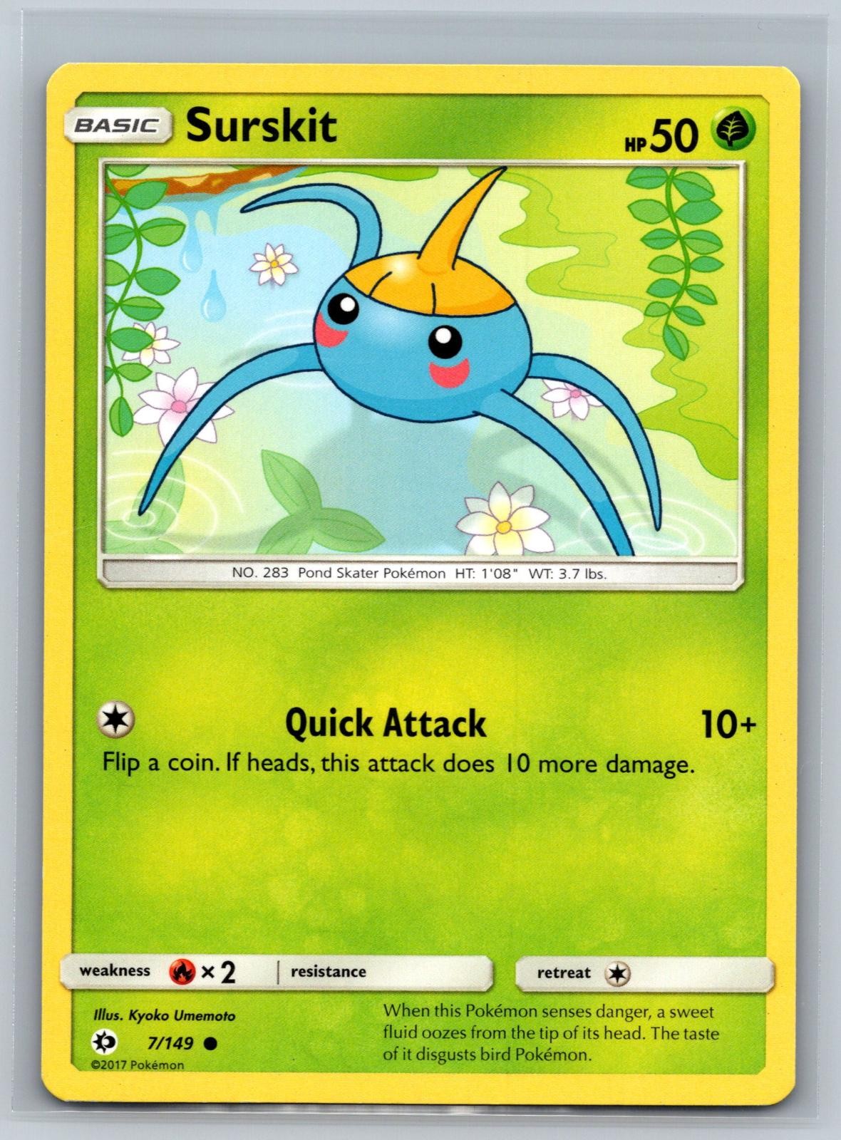 Surskit 7/149 Common SM Base Set Pokemon Card Near Mint