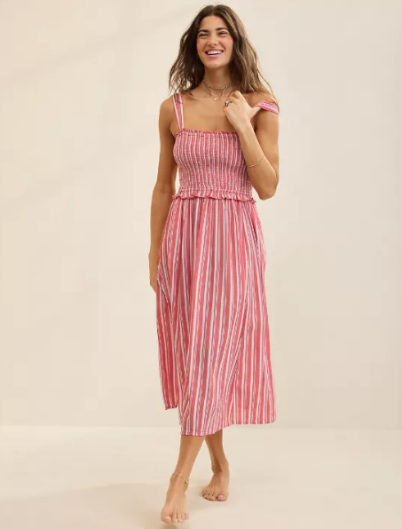 Aerie At The Barre Smocked Dress - Rusty Peach (NEW) | eBay Aerie At The Barre Smocked Dress - Rusty Peach (NEW) | eBay