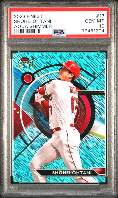 SHOHEI OHTANI 2023 TOPPS FINEST #17 AQUA SHIMMER /175 PSA 10