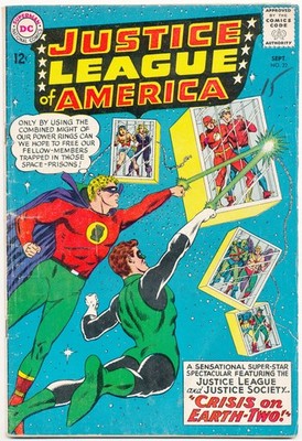 JUSTICE LEAGUE OF AMERICA#22 (1963)!VERY GOOD-, 3.5! EARTH 2! FLASH OF 2 WORLDS!