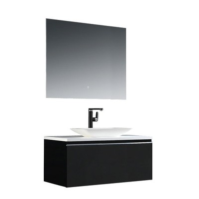 STONEART Badmöbel-Set Milano ME-1000pro-1, dunkelgrau, 100x45cm Unterschrank Spi
