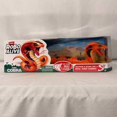 Zuru Robo Alive King Cobra Robotic Snake Toy Orange Black 71137 New Box Damage