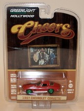 Greenlight 1/64 Cheers 1967 Chevrolet Corvette Green Wheels Chase Car