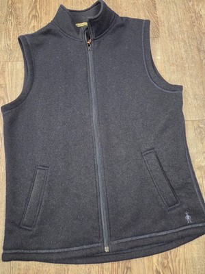 Smartwool Vest Man's Navy Blue Hudson Trail Wool Blend Fleece Outerwear Large