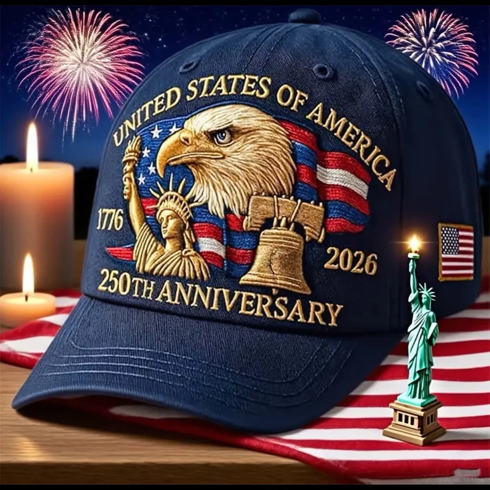 250th Anniversary Patriotic Hat Embroidered Eagle 1776–2026 Unisex Cap - Image 2 of 4