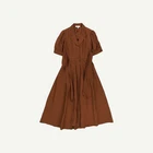Reiss Womens Brown A line Midi Dress Size 10