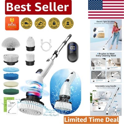 Lightweight Electric Spin Scrubber with 8 Attachments for Ultimate Cleaning