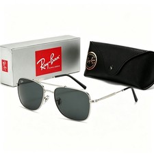 New Ray-Ban RB3755 Sunglasses Silver Frame Gray Glass Lenses 59-19-150mm