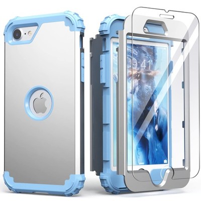for iPhone SE 2020 Case with Screen Protector,for iPhone SE 2022 Case, 3 in 1...