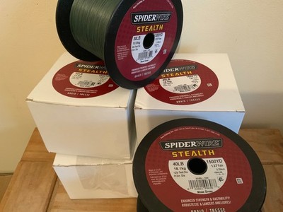 Spiderwire Stealth 30 & 40 LB Fishing Line Bulk 1500 Yard Moss Green - Brand New