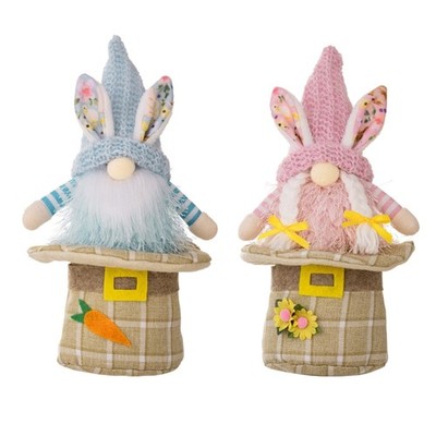 Charming Easter Rabbit Gnomes Sculpture for Tabletop Display Perfect Addition
