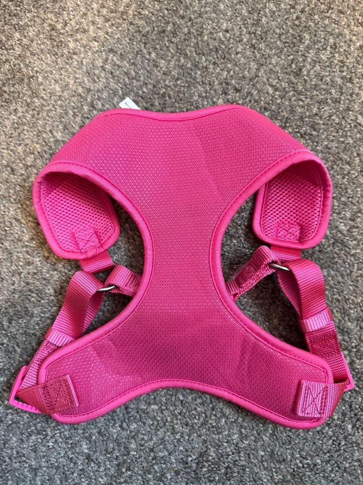Arnês confortável acolchoado de neoprene Top Paw rosa quente grande  - Imagem 3 de 3