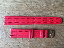 New - Red Leather Strap Ferrari Guinzaglio di Pelle Rossa - 16,8 MM - Fibbia