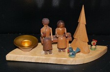 Alter Kerzenhalter -aus Nachlass -DDR- Oma, Opa ,Tanne ,Vögel ( Gute Erhaltung )