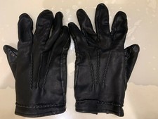 Vintage Leather Gloves, Black, Men's Small