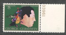 US. 1484. 8c. George Gershwin (1898-1937) Composer. Single w/Pl#. MNH. 1973