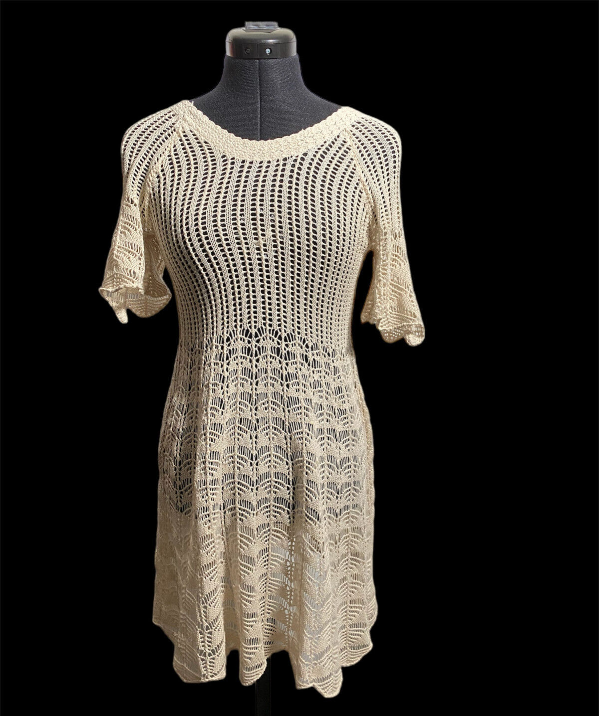 Next Dress Women Small White Knitted X Line Size 10