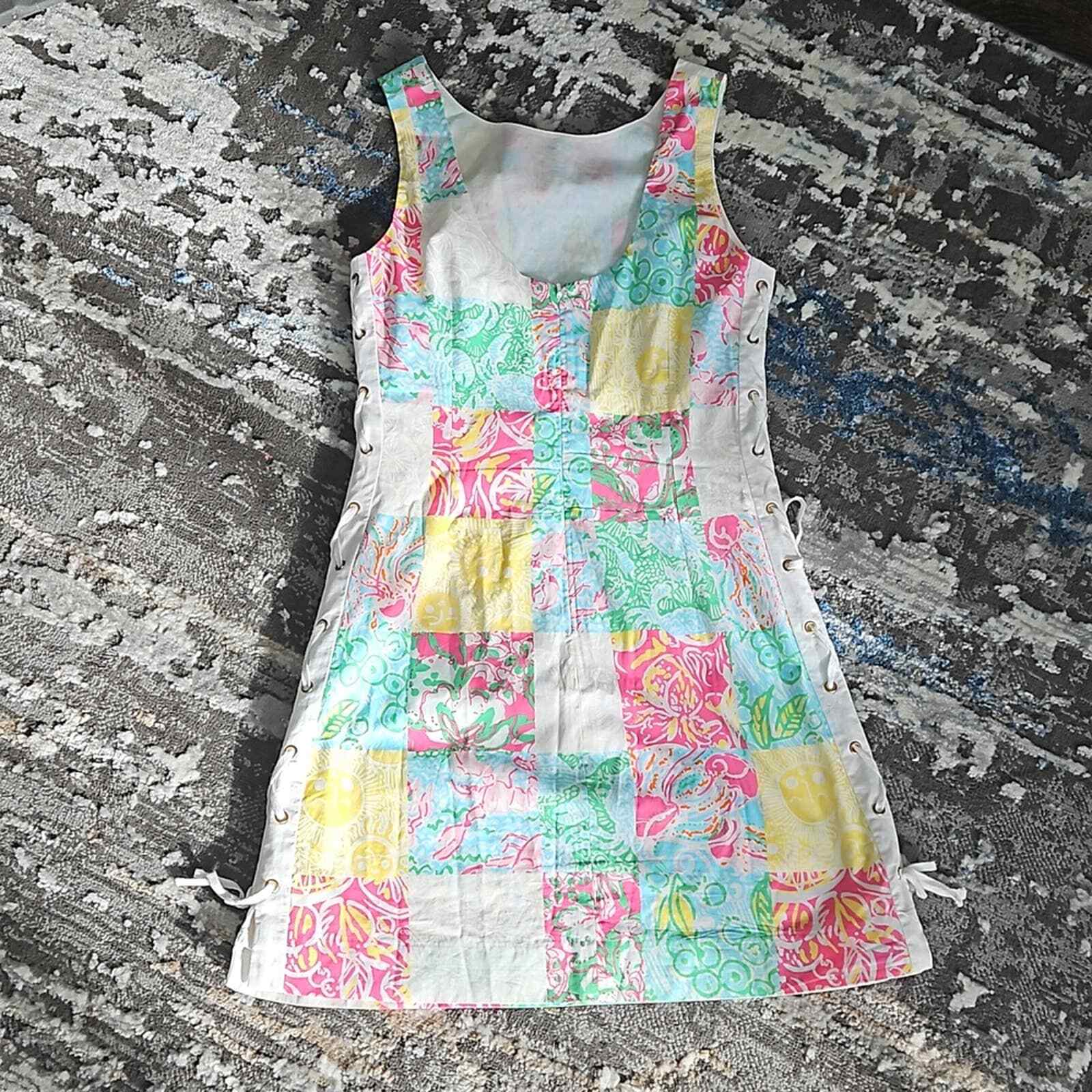 Lilly Pulitzer multi patchwork lace up "Delia" mi… - image 7