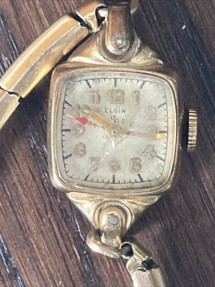 Vintage Elgin Lady 10k Gold Filled Swiss Cocktail Hand-Wind  display picture 1