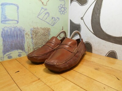 Clarks Brown Leather Driving Mocs Men's 9.5M #71280 Made in Brazil