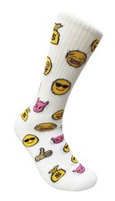 Emoji Socks Smiley's Design Socks Smile Smiley Fun Novelty Size 10-13 White