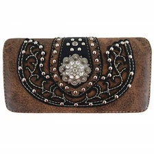 Western Conchos Concealed Carry Purse Country Handbag Women Shoulder Bag Wallet