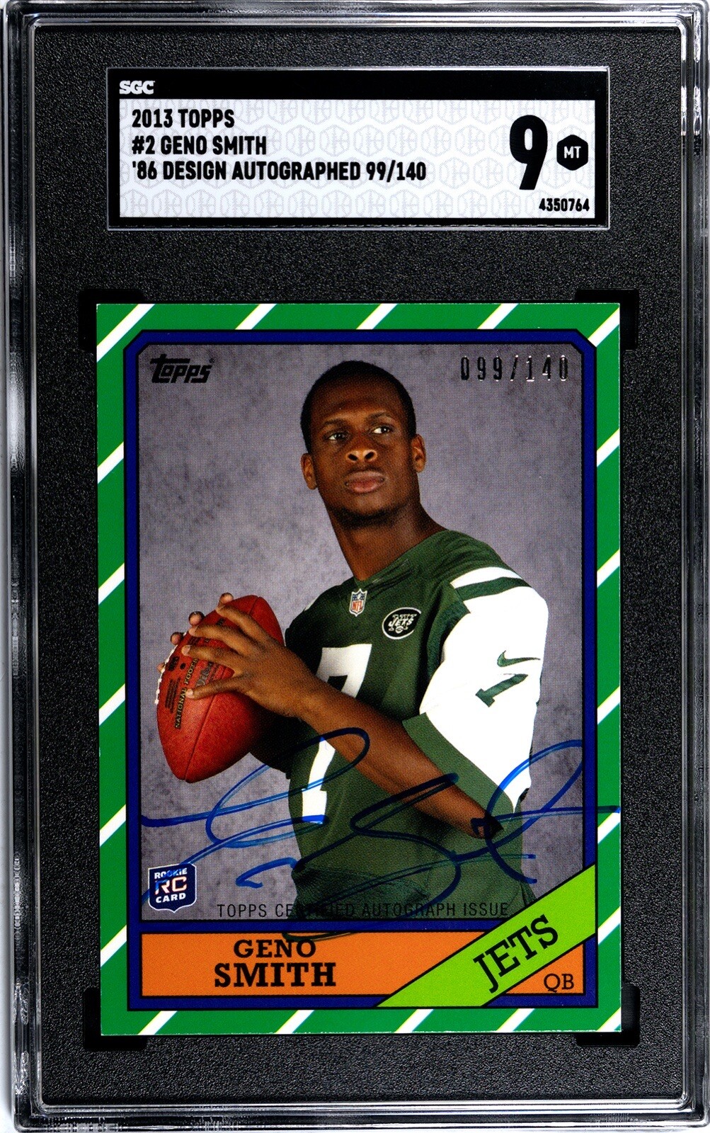 Geno Smith Topps 1986 Autographs #2 Base