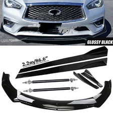 Front Rear Bumper Lip Spoiler Body Kit Splitter Side Skirt For Infiniti G35 G37