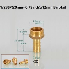 2PCS BSP Parallel Thread x Hose Tail Connector - Brass Fitting Air, Water & Fuel