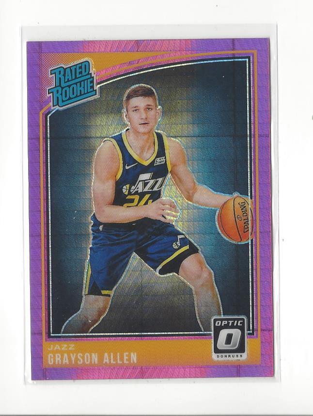 2018-19 Donruss Optic Hyper Pink Prizm #156 Grayson Allen RR RC Rookie Jazz Suns