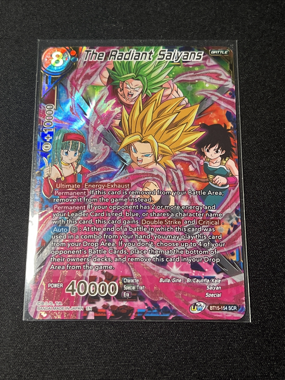 BT15-154 SCR The Radiant Saiyans Saiyan Showdown Dragon Ball Super NM Secret