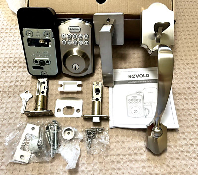 Revolo RE001 Electronic Keypad Deadbolt Smart Lock w/ Handle Set Satin Nickel