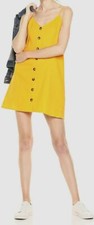 $391 Show Me Your Mumu Women's Yellow Remington Button-Front Shift Dress Size L