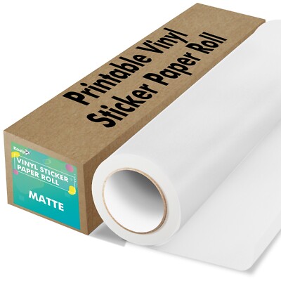Koala Printable Vinyl Sticker Paper Roll Inkjet Printer 13''X32.8 FT Matte 13 In