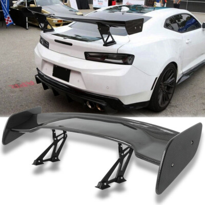 57'' Rear Spoiler Wing For Chevy Camaro SS LS LT RS Truck GT-Style Carbon Fiber
