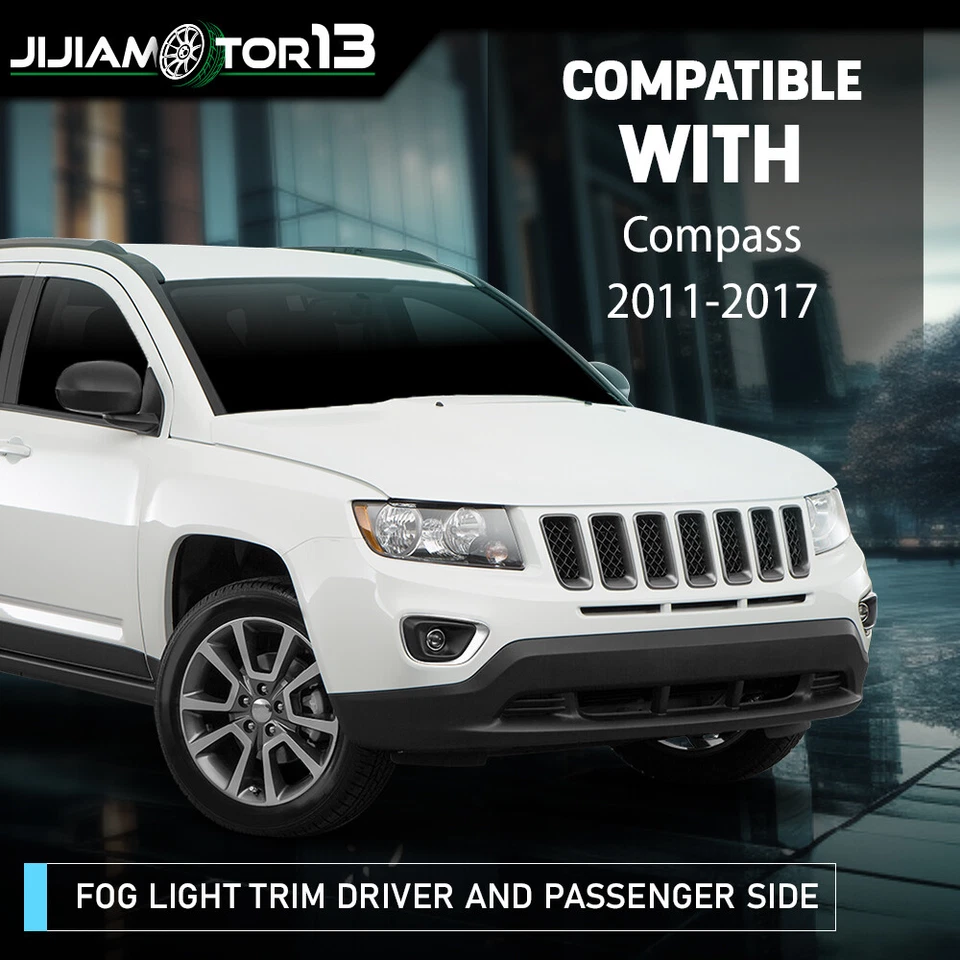Fit For 2014-17 Jeep Compass Fog Light Trim Set of 2 Driver and Passenger Side - Image 2 of 4