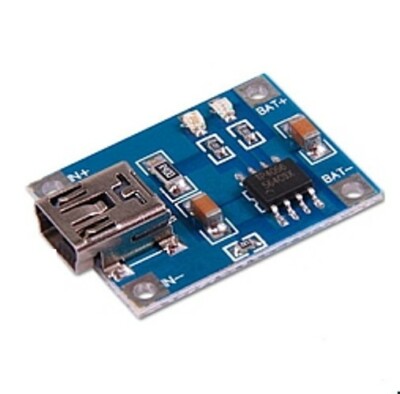 Lithium Akku Lademodul 5V, 1A, mit Mini USB Port, Arduino, Raspberry PI 1St.