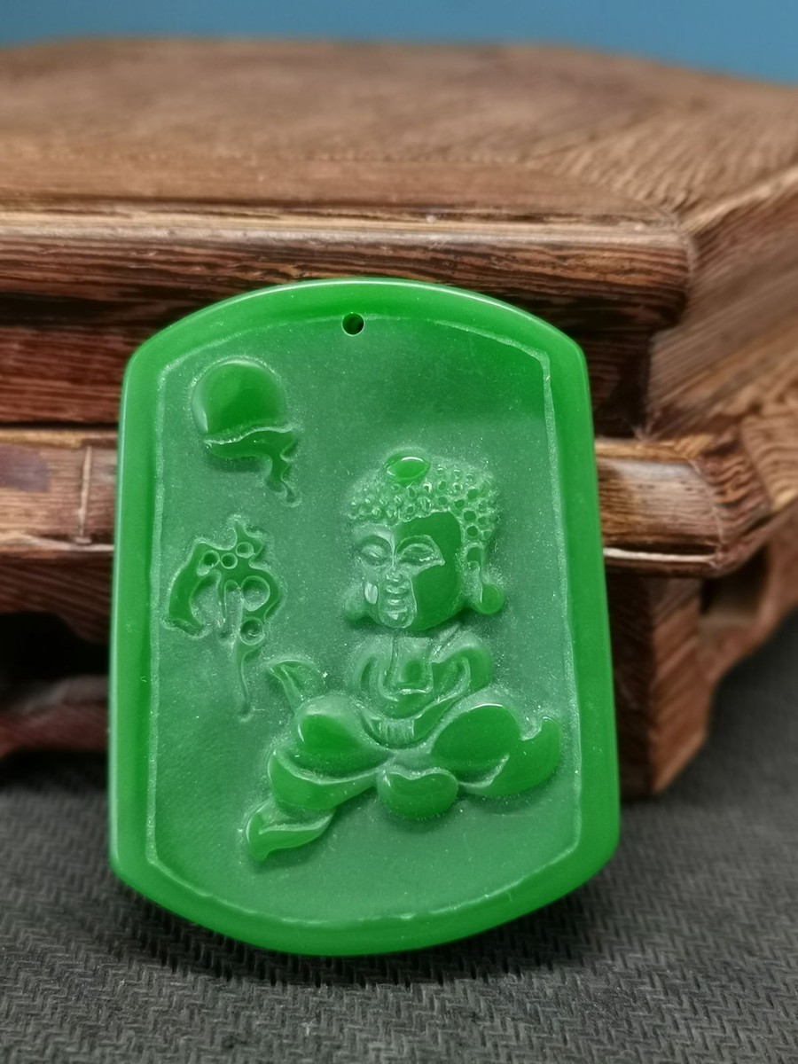 Amazing Fine Marvellous Spinach Green Jade Hand Carved Baby Buddha
