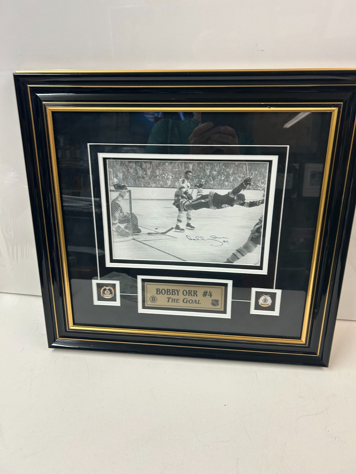 Bobby Orr Autographed Signed Boston Bruins Framed Picture Of Boston Bruin Great (THE GOAL) With COA 