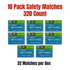 10PK Wooden Matches 320 Count Strike on Box Camp Candles Stove Smoke Grill