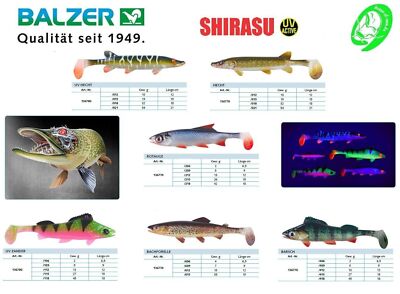 Balzer Shirasu Clone Shad 6,5-21 cm Gummifisch Hecht Zander Barsch UV aktiv F...